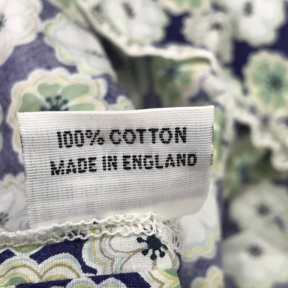 Anonymous Blue Floral Top Size Small Spaghetti Strap V-Neck Sexy Summer Cotton - Picture 6 of 6